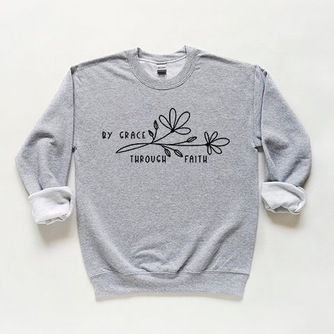 By Grace Through Faith Flowers | Youth Sweatshirt