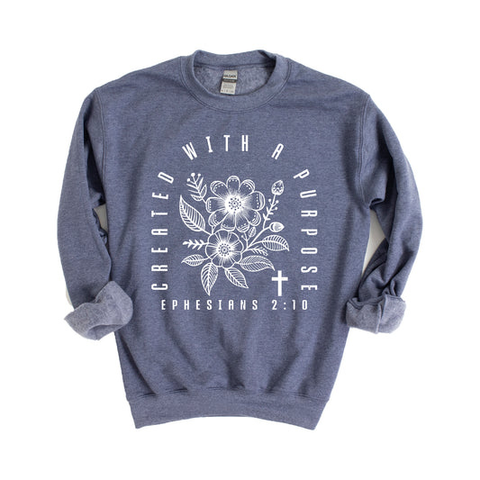 Created With A Purpose Floral | Graphic Sweatshirt