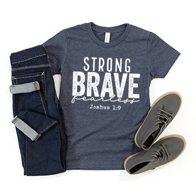 Strong Brave Fearless | Youth Short Sleeve Crew