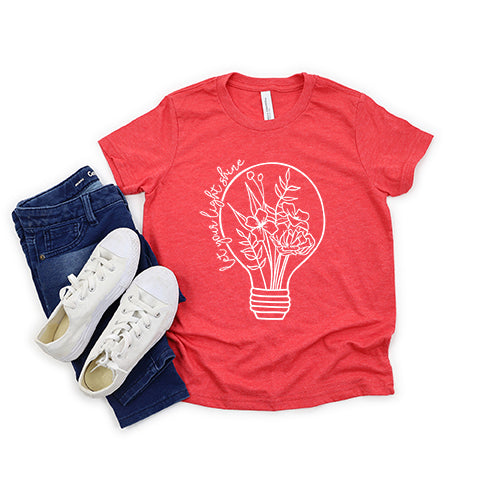 Let Your Light Shine Light Bulb | Youth Short Sleeve Crew