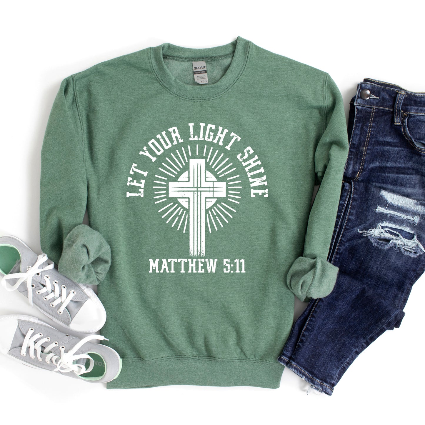 Let Your Light Shine Cross | Graphic Sweatshirt