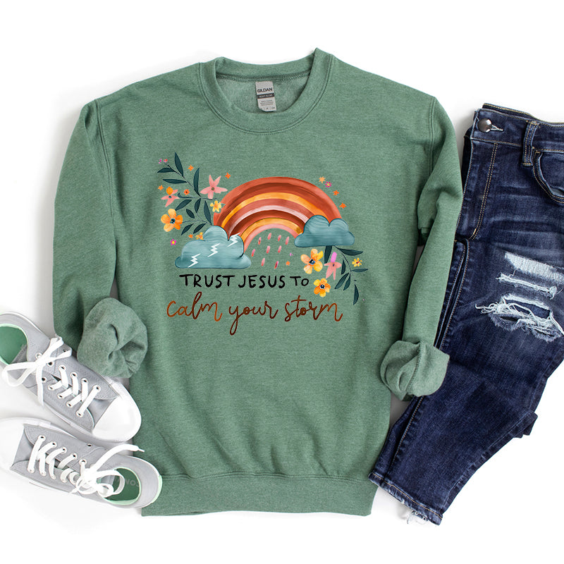 Trust Jesus Rainbow | Sweatshirt