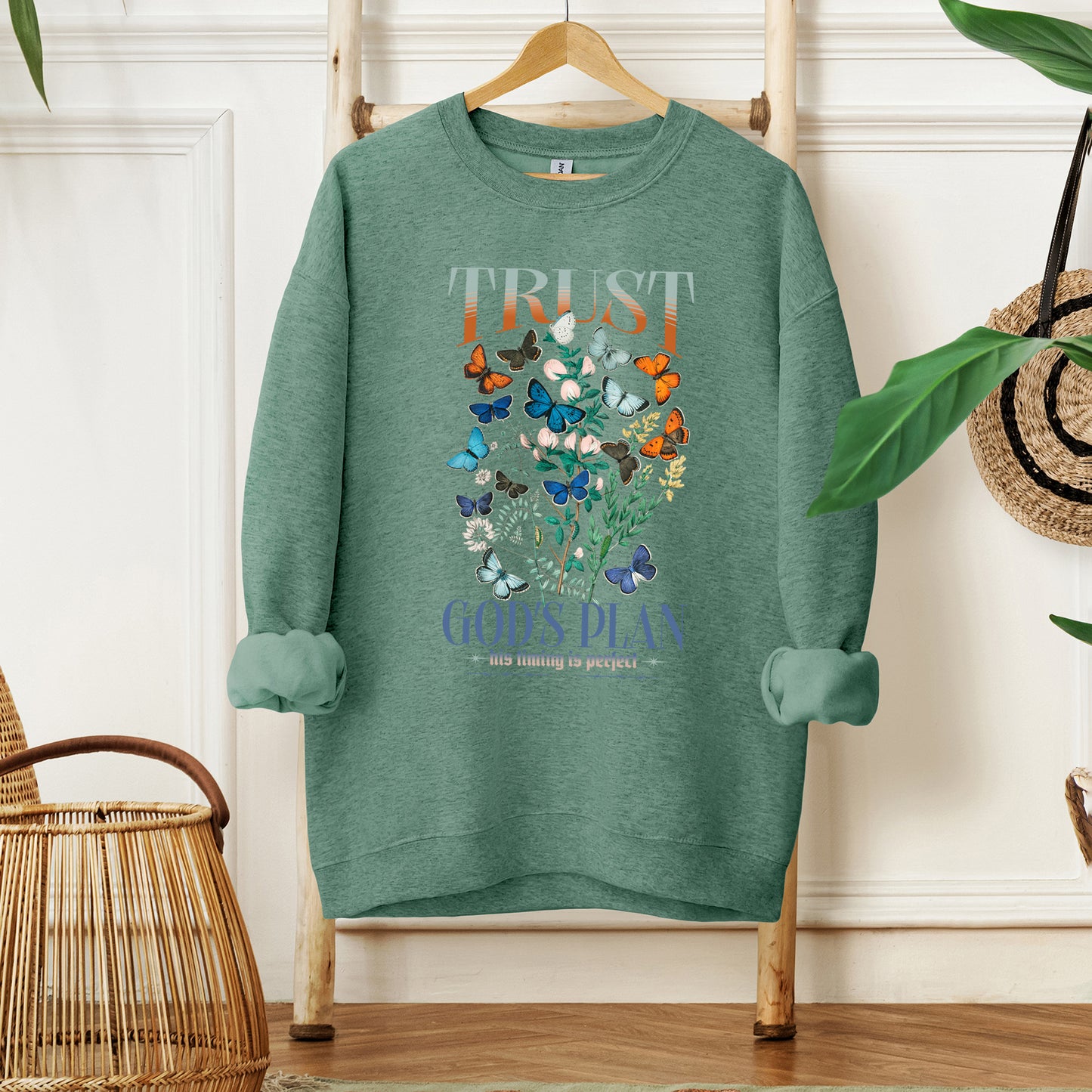 Trust God's Plan Butterflies | Graphic Sweatshirt