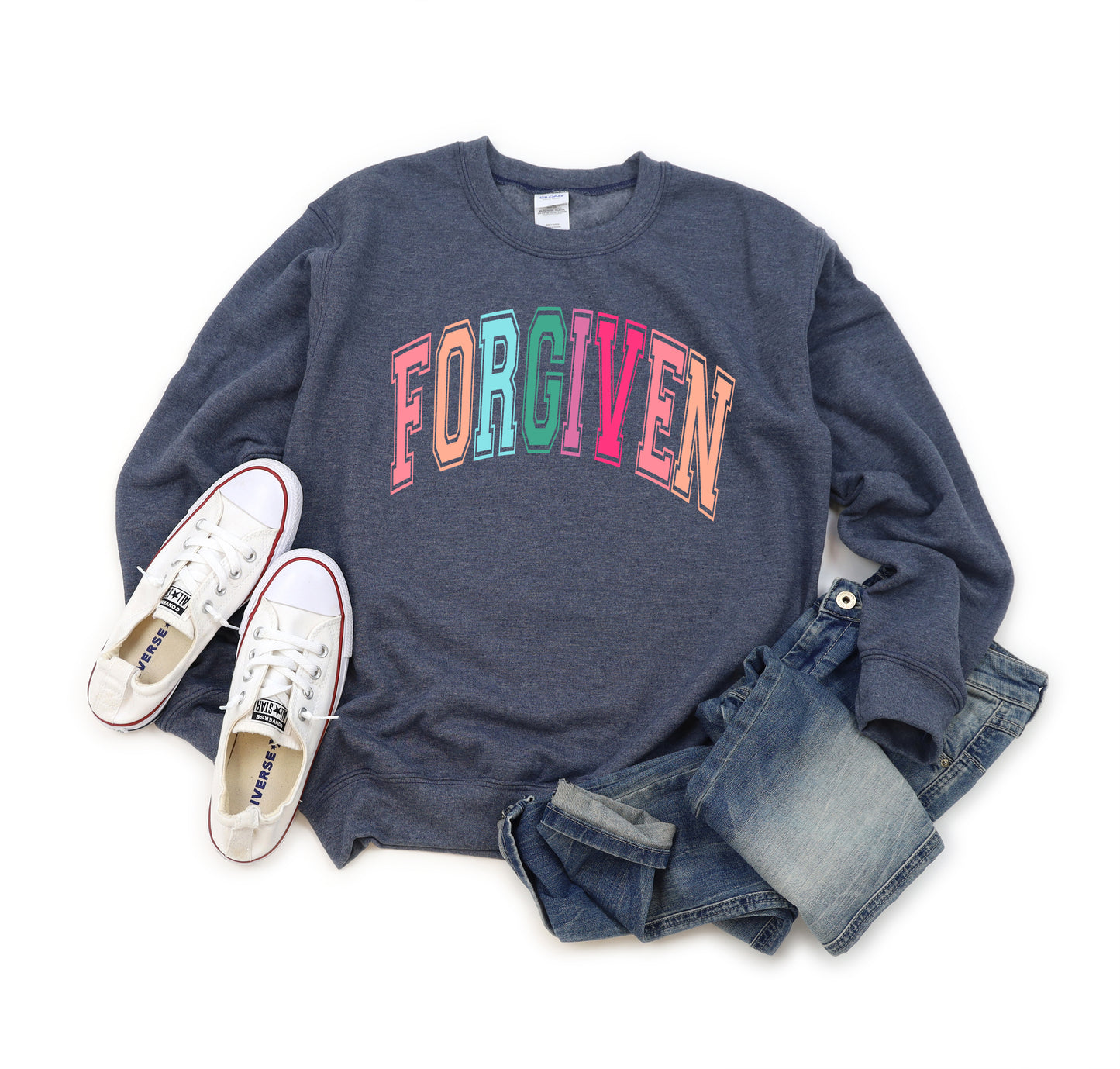 Forgiven Block Colorful | Graphic Sweatshirt