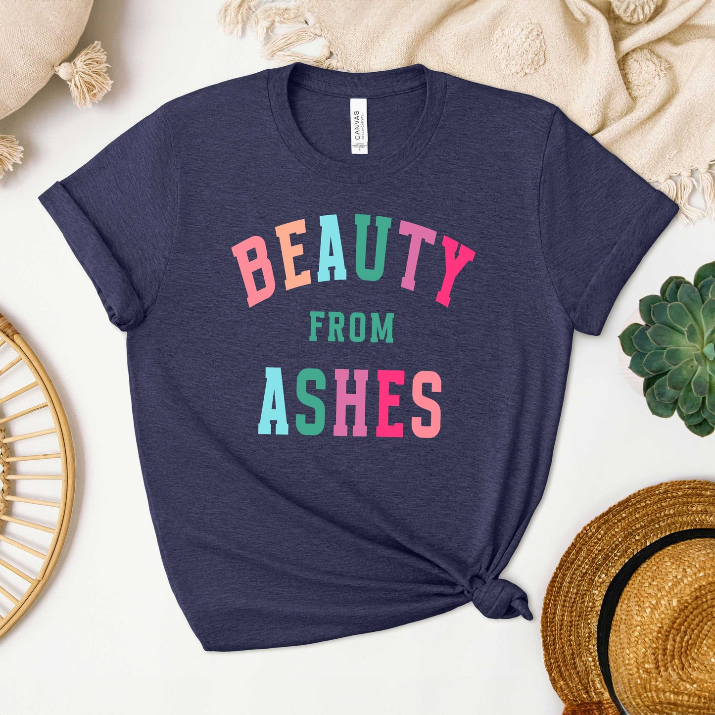 Beauty From Ashes Colorful | Short Sleeve Crew Neck