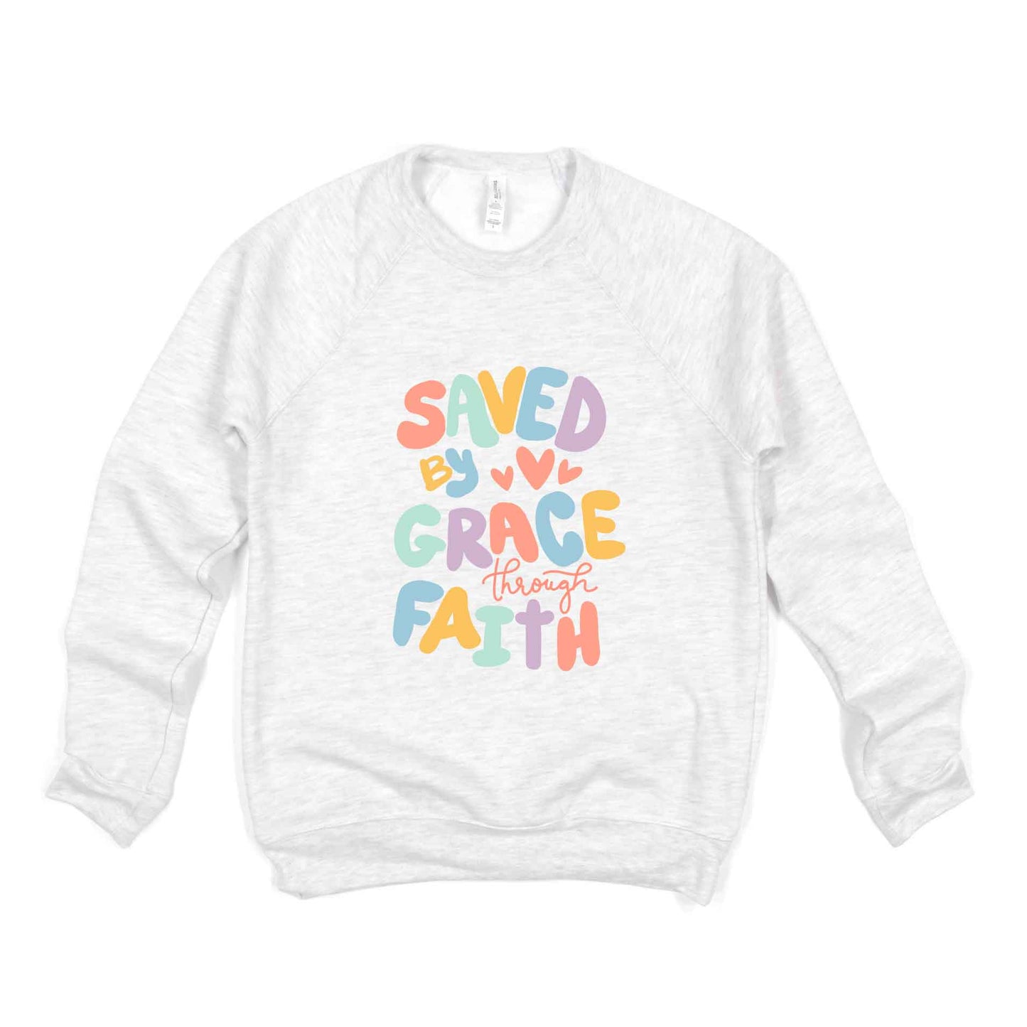 Saved By Grace Hearts | Bella Canvas Premium Sweatshirt