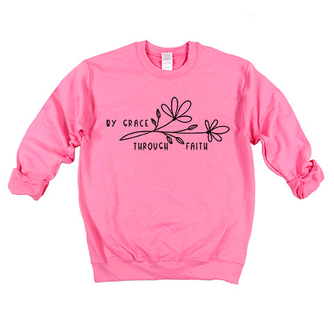 By Grace Through Faith Flowers | Youth Sweatshirt