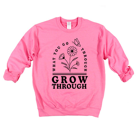 Grow Through What You Go Through Flowers | Youth Sweatshirt