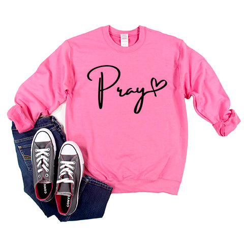 Pray Heart Cursive | Youth Sweatshirt