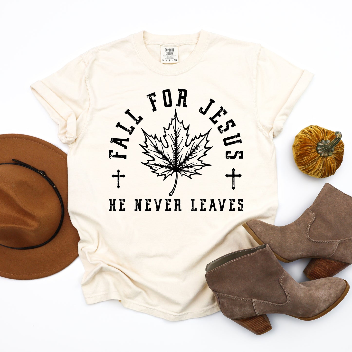 Fall For Jesus Leaf | Garment Dyed Tee