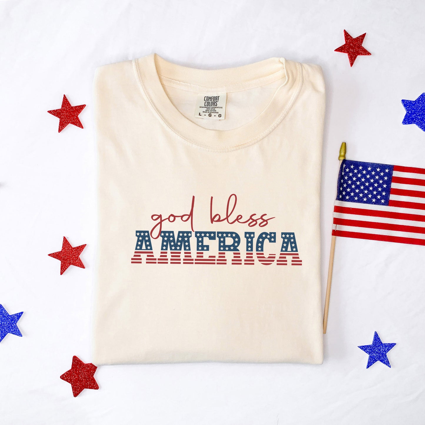 God Bless America Flag | Garment Dyed Tee