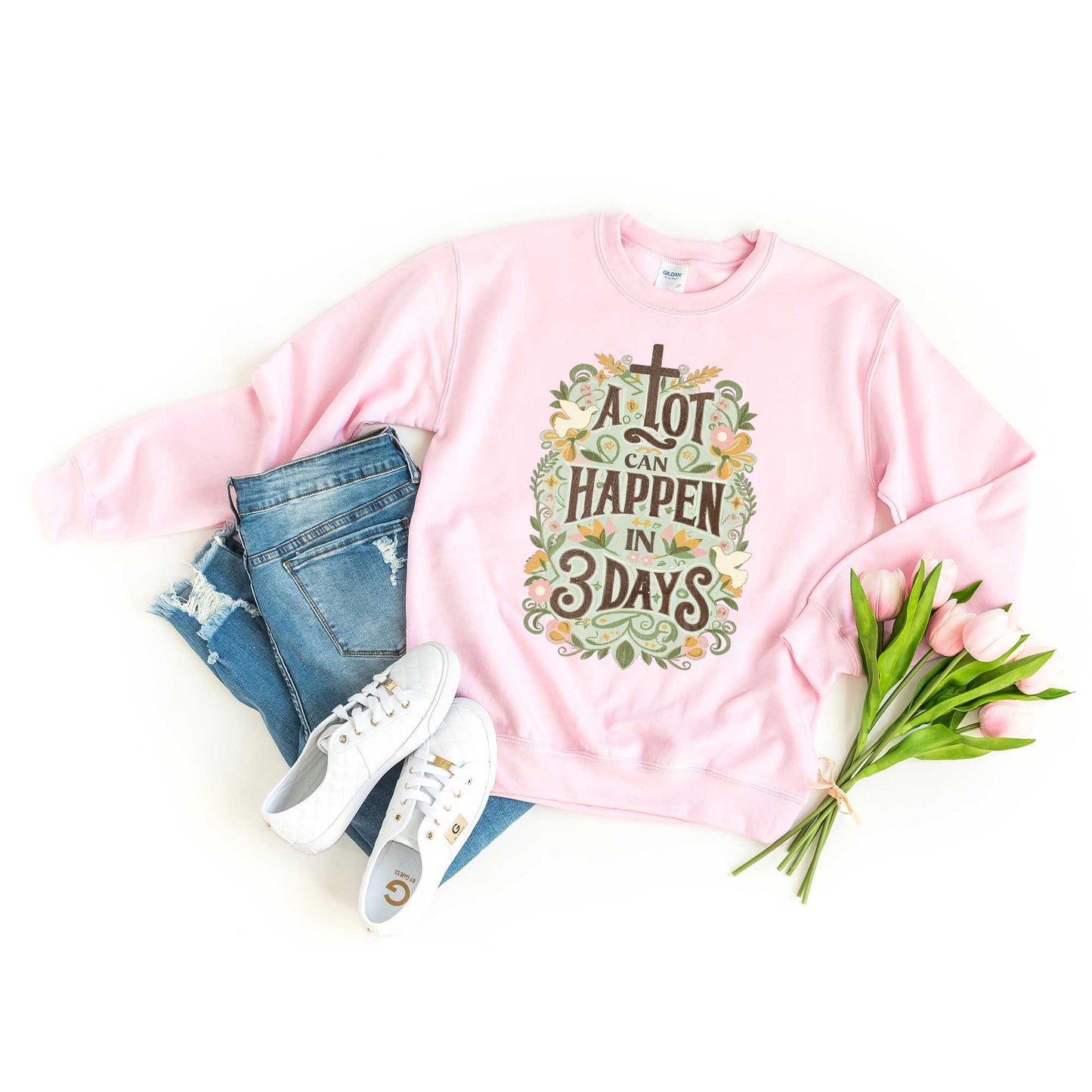 A Lot Can Happen In 3 Days Floral | Sweatshirt