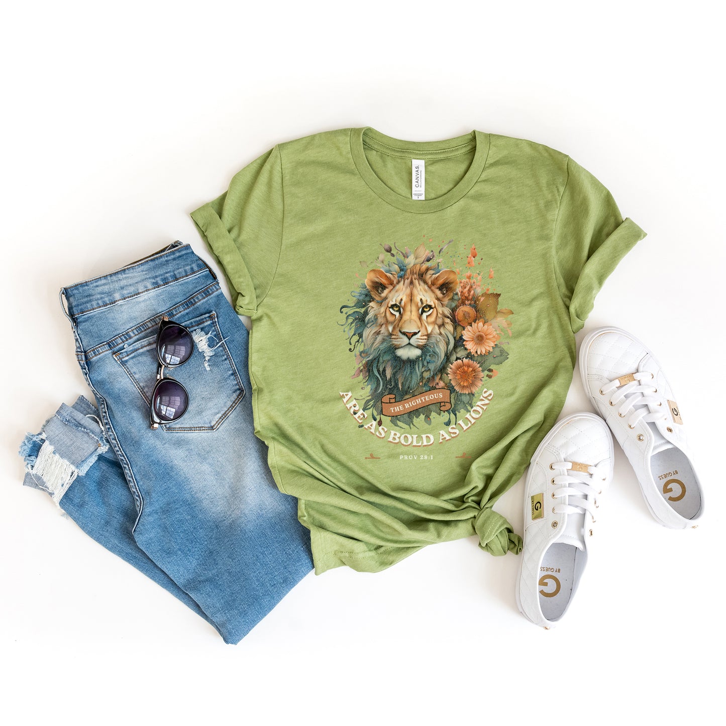 Floral Lion | Short Sleeve Crew Neck