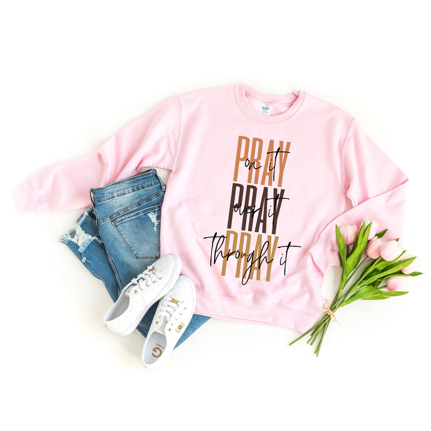 Pray Over It Cursive | Sweatshirt