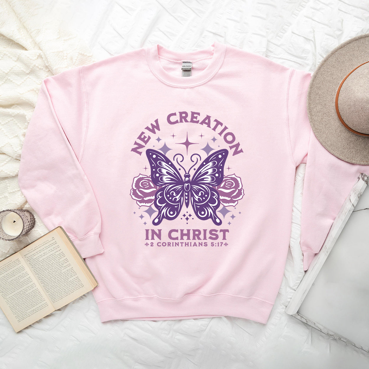 Purple New Creation Butterfly | Graphic Sweatshirt