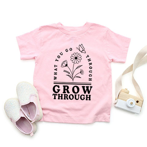 Grow Through What You Go Through Flowers | Youth Short Sleeve Crew