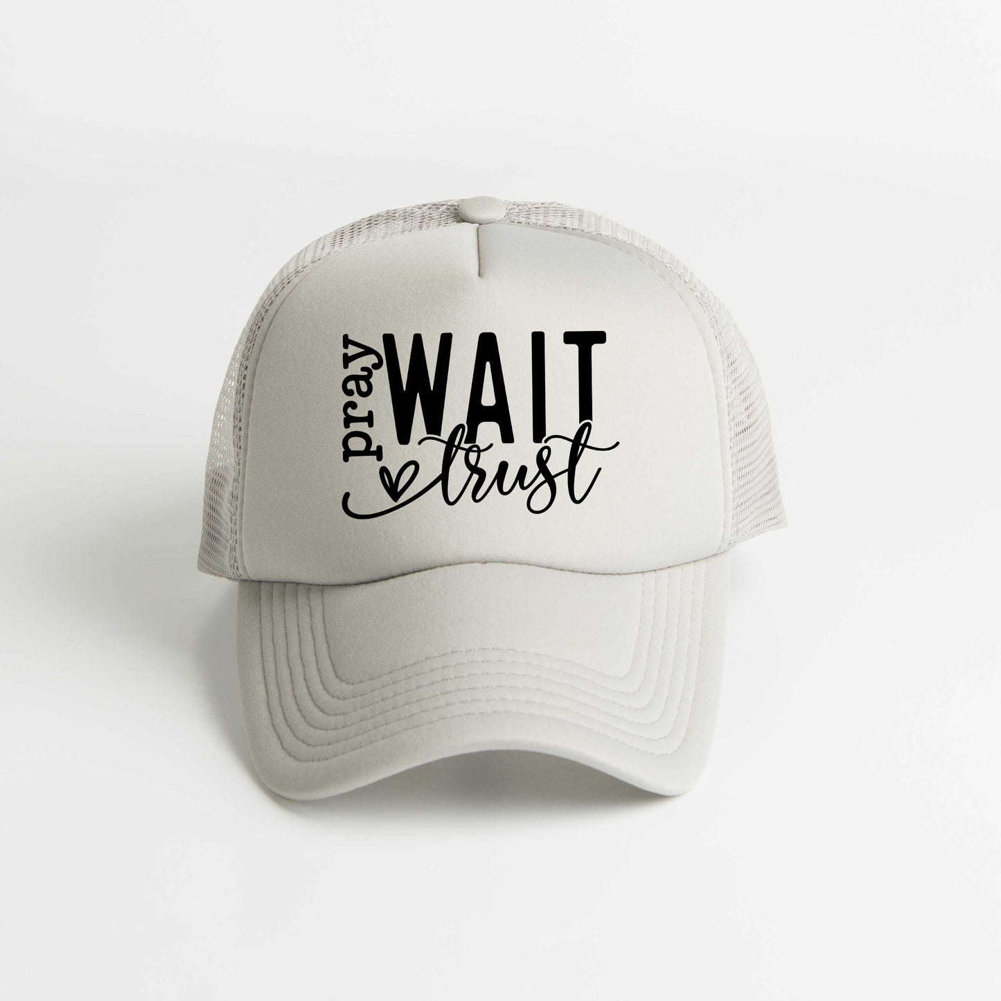 Pray Wait Trust Cursive | Foam Trucker Hat