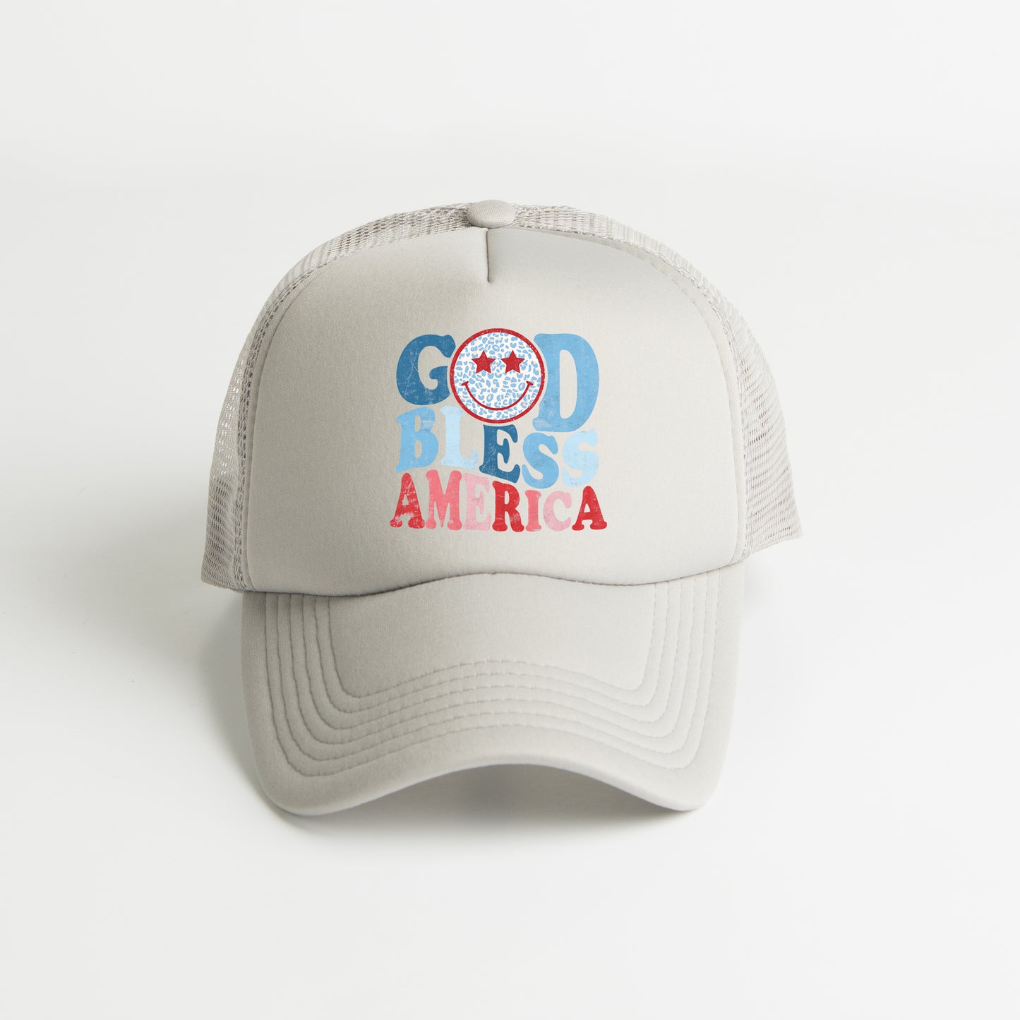 God Bless America Smiley | Foam Trucker Hat