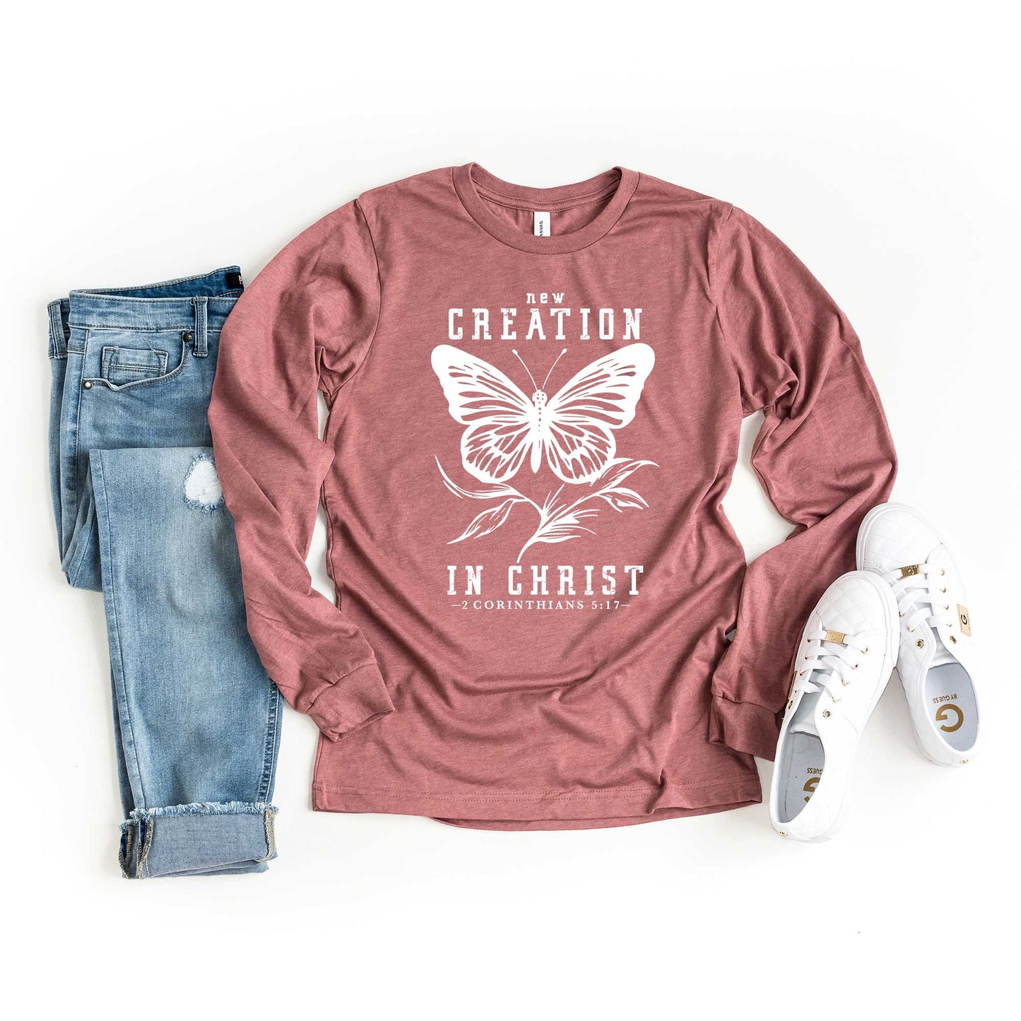 New Creation In Christ Butterfly | Long Sleeve Crew Neck