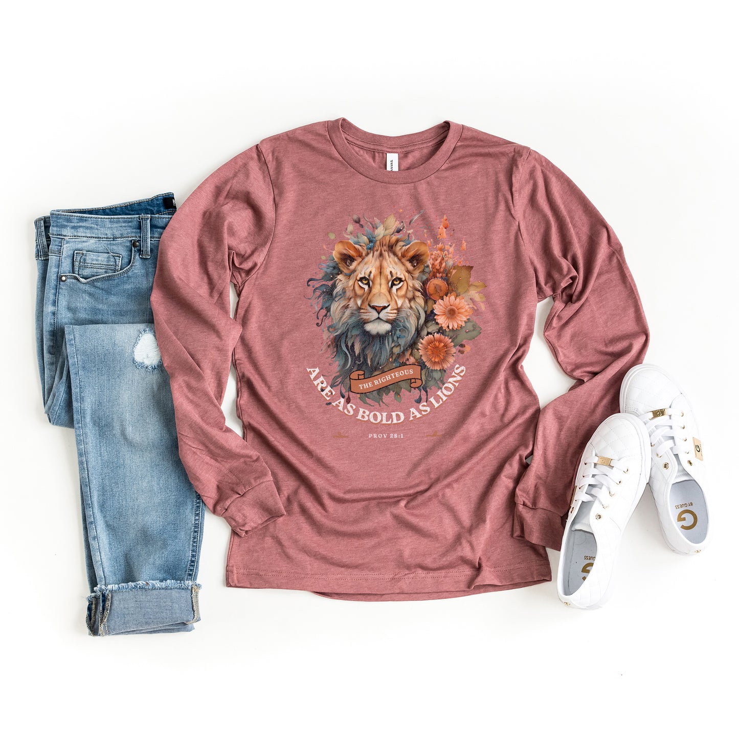 Floral Lion | Long Sleeve Crew Neck