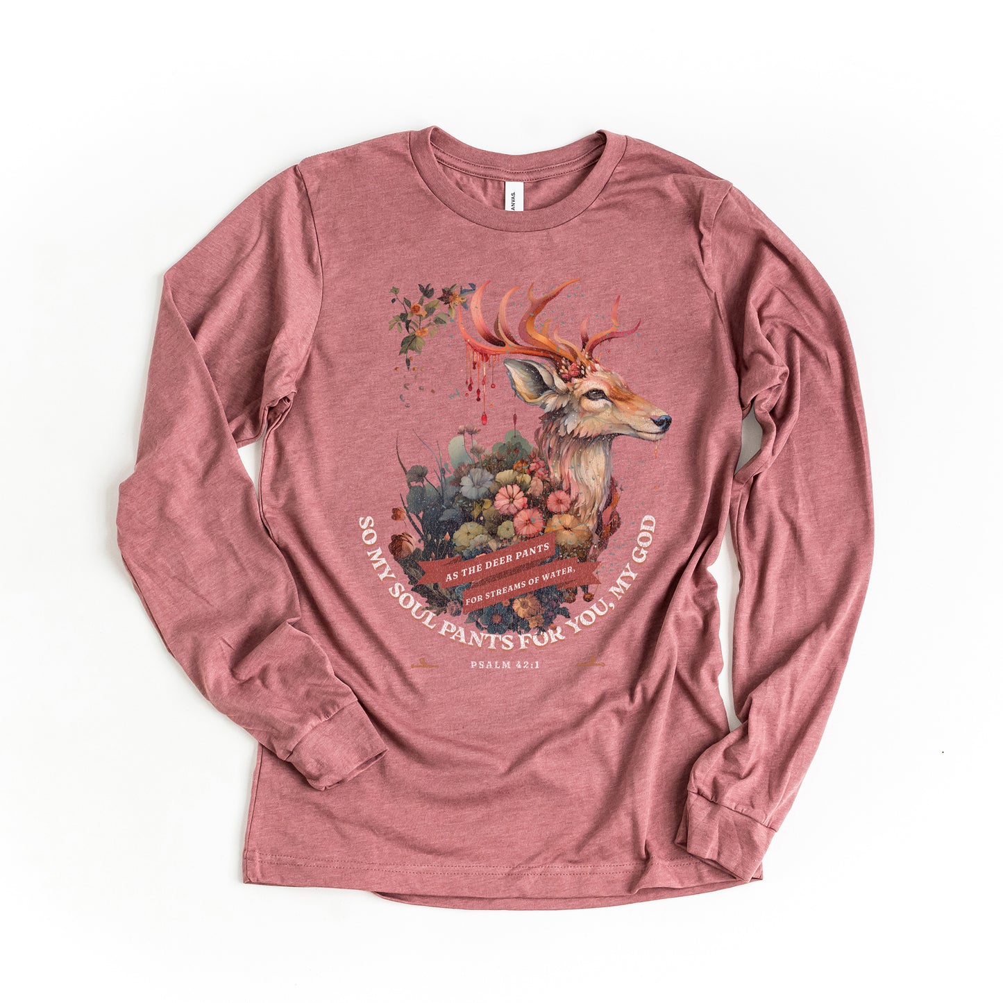 Deer Floral | Long Sleeve Crew Neck