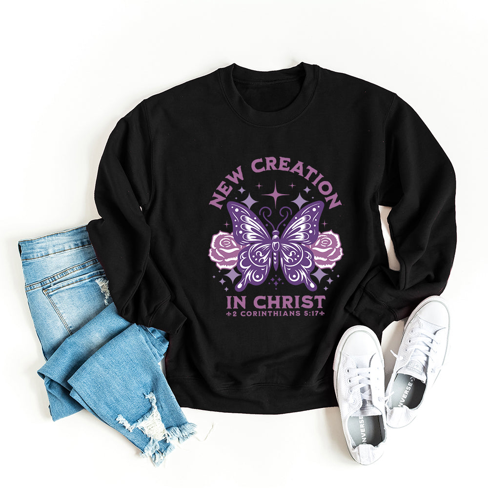 Purple New Creation Butterfly | Graphic Sweatshirt