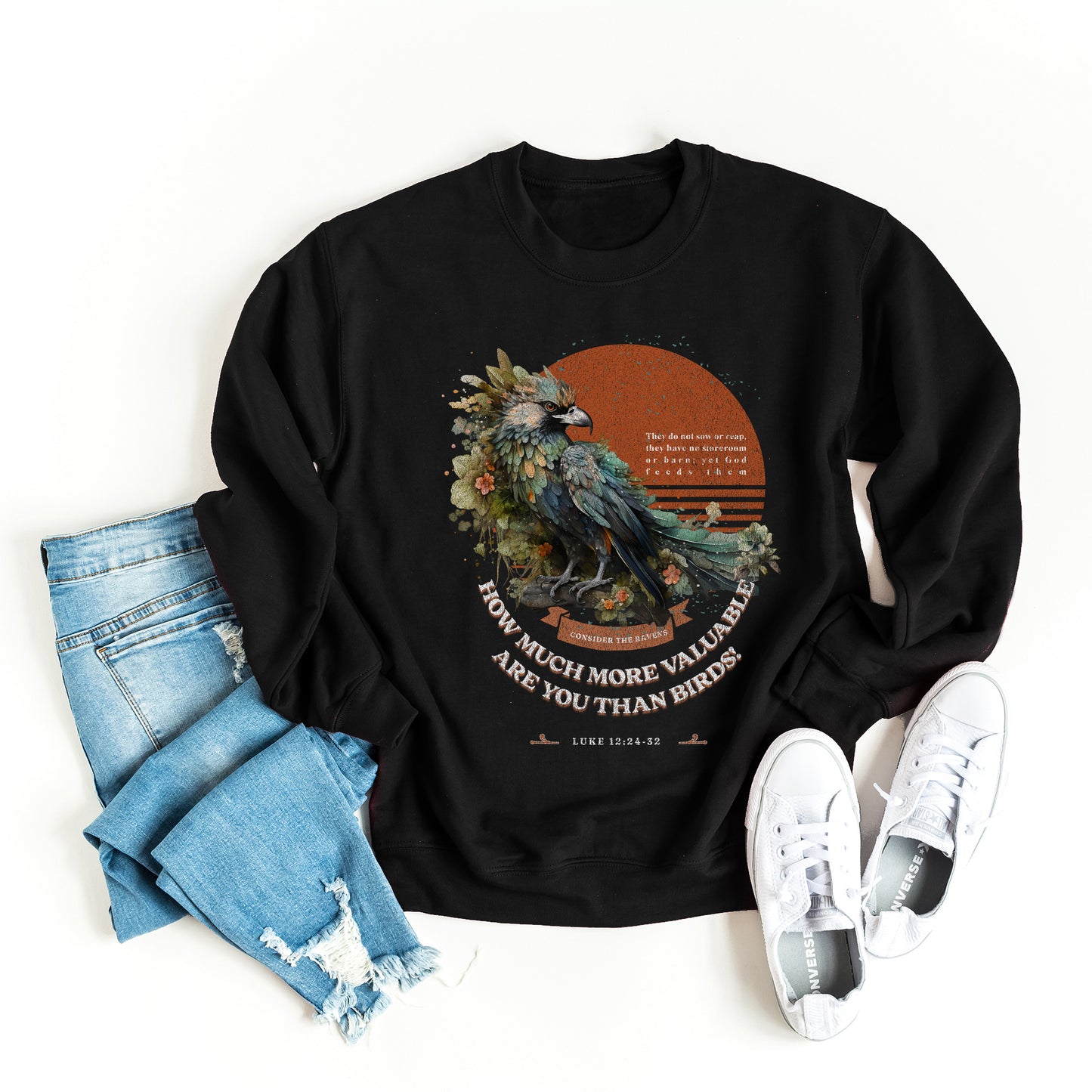 Floral Raven | Graphic Sweatshirt