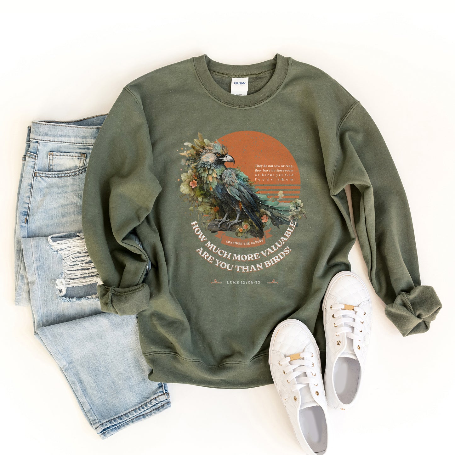 Floral Raven | Graphic Sweatshirt