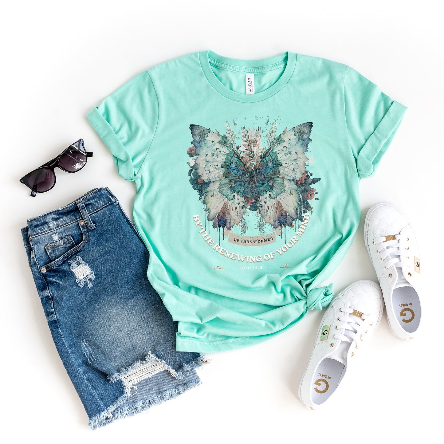 Butterfly Floral | Short Sleeve Crew Neck