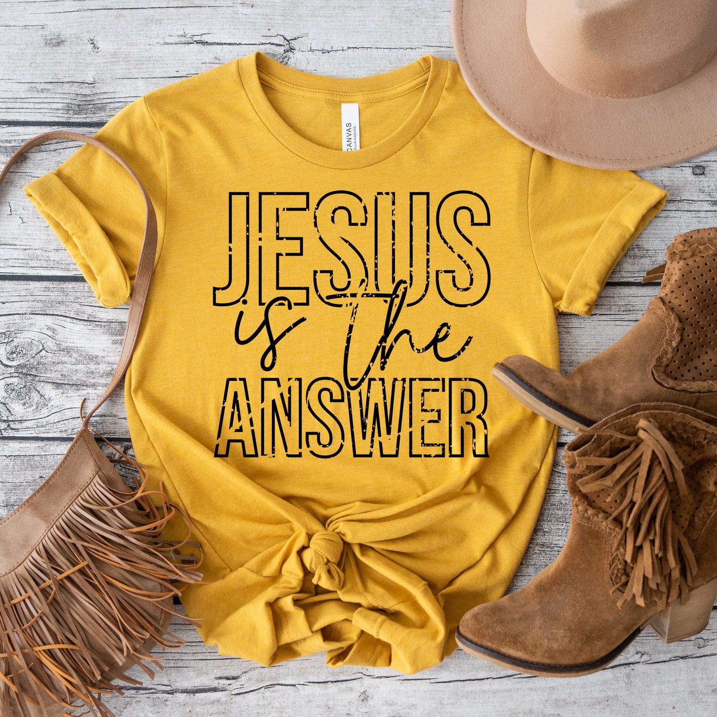 Jesus Is The Answer Block | Short Sleeve Crew Neck