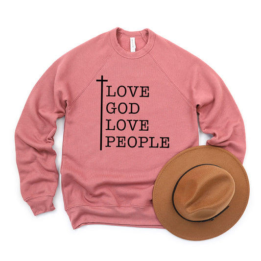 Love God Love People Cross | Bella Canvas Sweatshirt