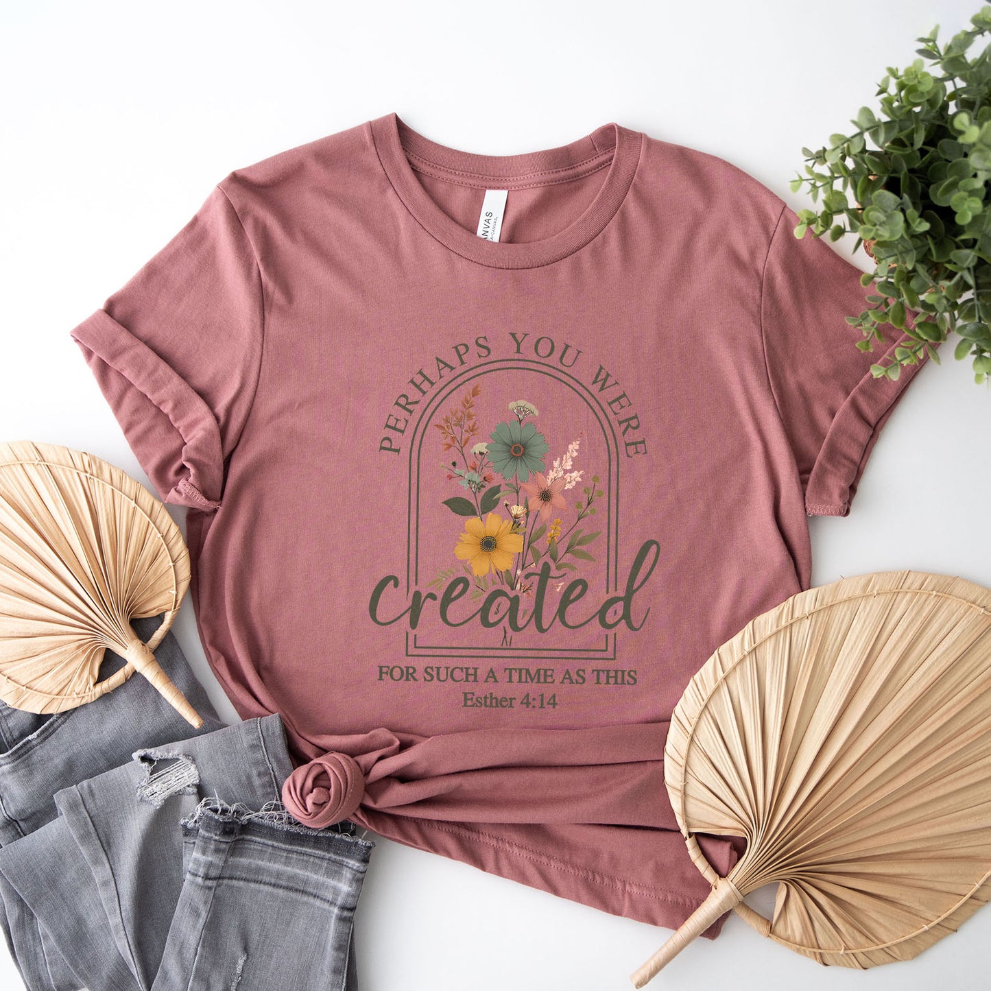 Perhaps You Were Created Floral | Short Sleeve Crew Neck