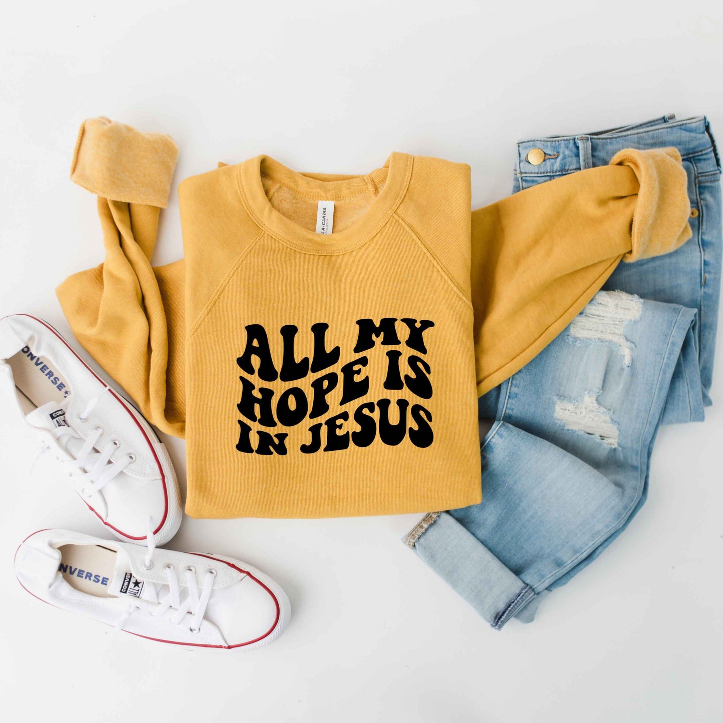 All My Hope Is In Jesus Wavy | Bella Canvas Sweatshirt