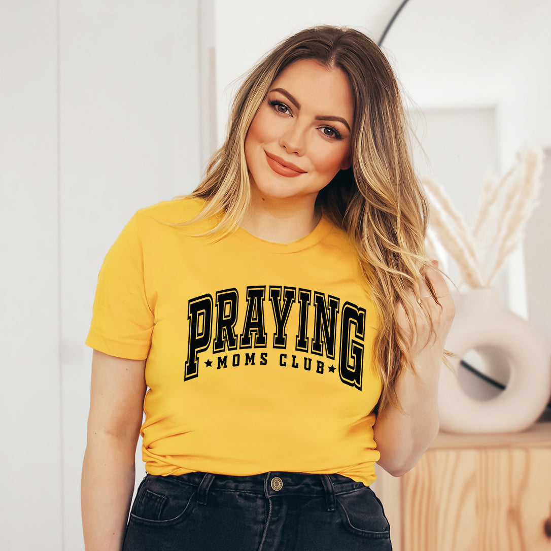 Praying Moms Club Varsity | Short Sleeve Crew Neck