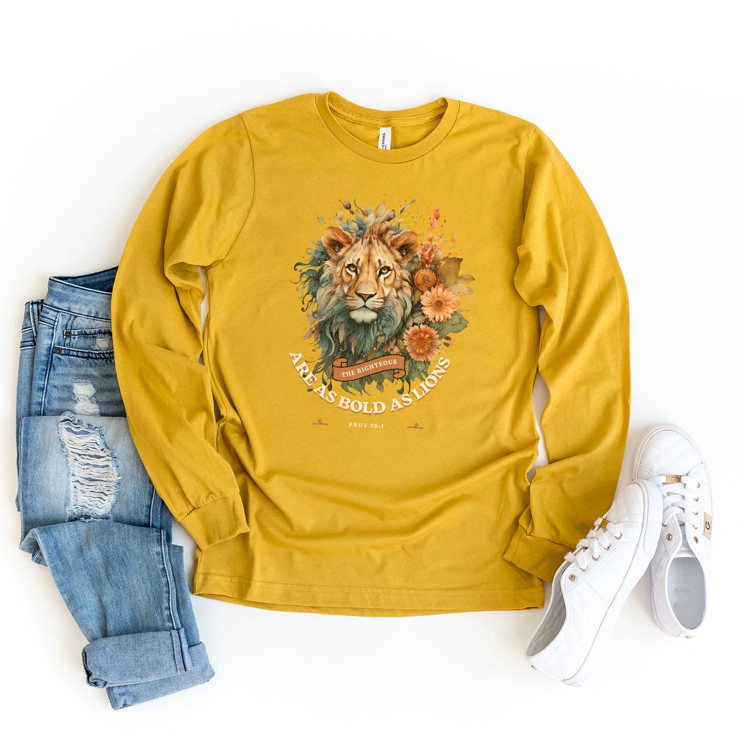 Floral Lion | Long Sleeve Crew Neck