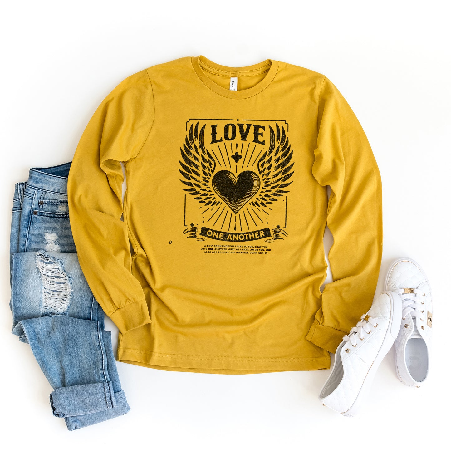 Love One Another Wings | Long Sleeve Crew Neck