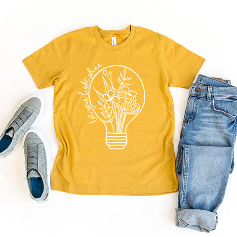 Let Your Light Shine Light Bulb | Youth Short Sleeve Crew