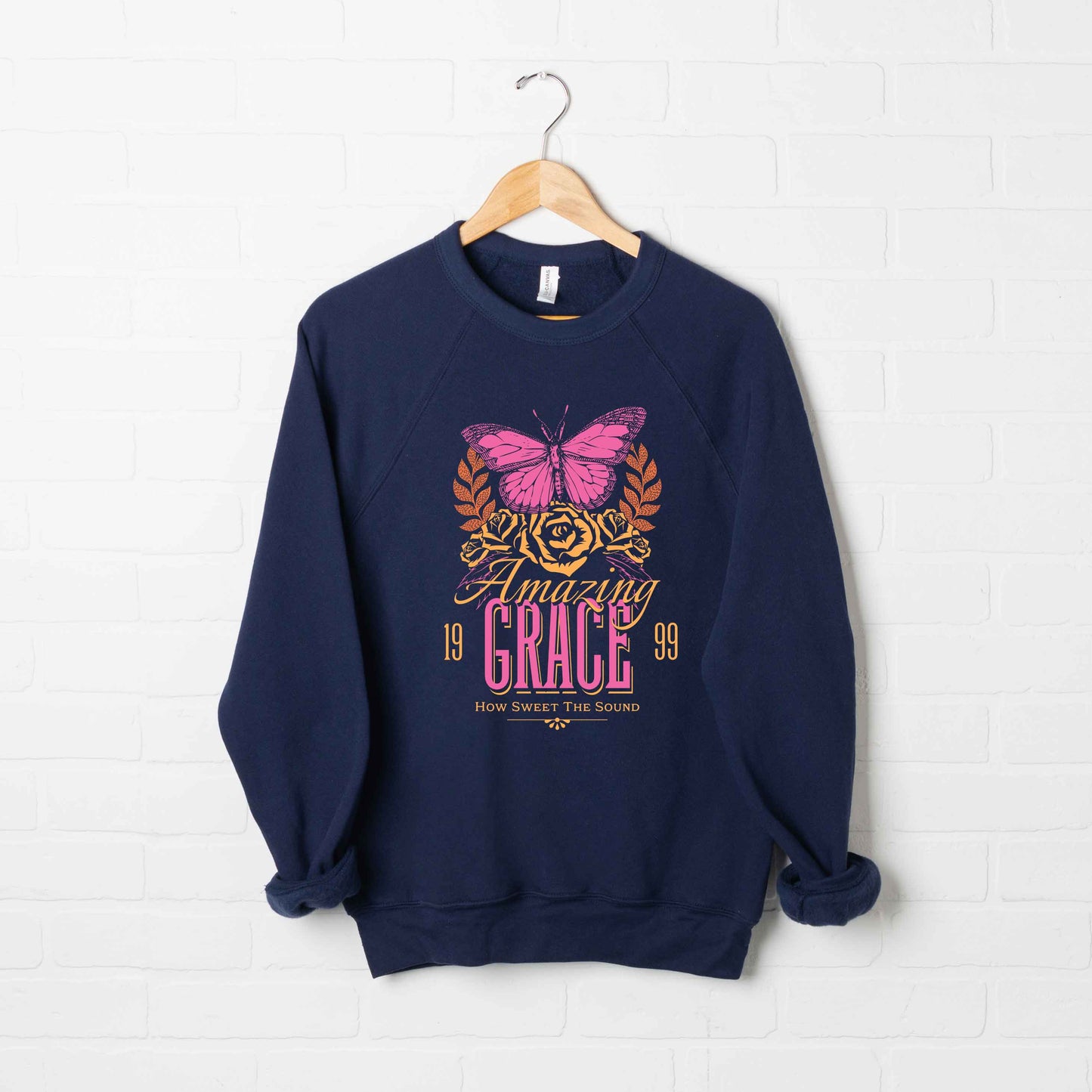 Amazing Grace Butterfly | Bella Canvas Sweatshirt