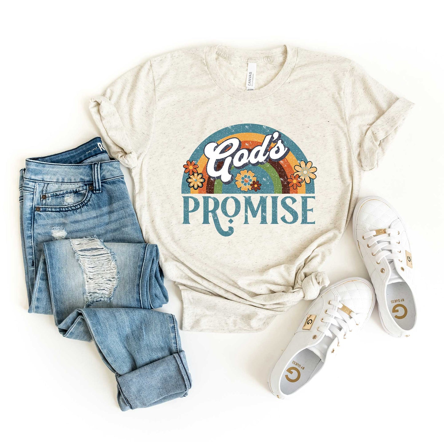 God's Promise Rainbow | Short Sleeve Crew Neck