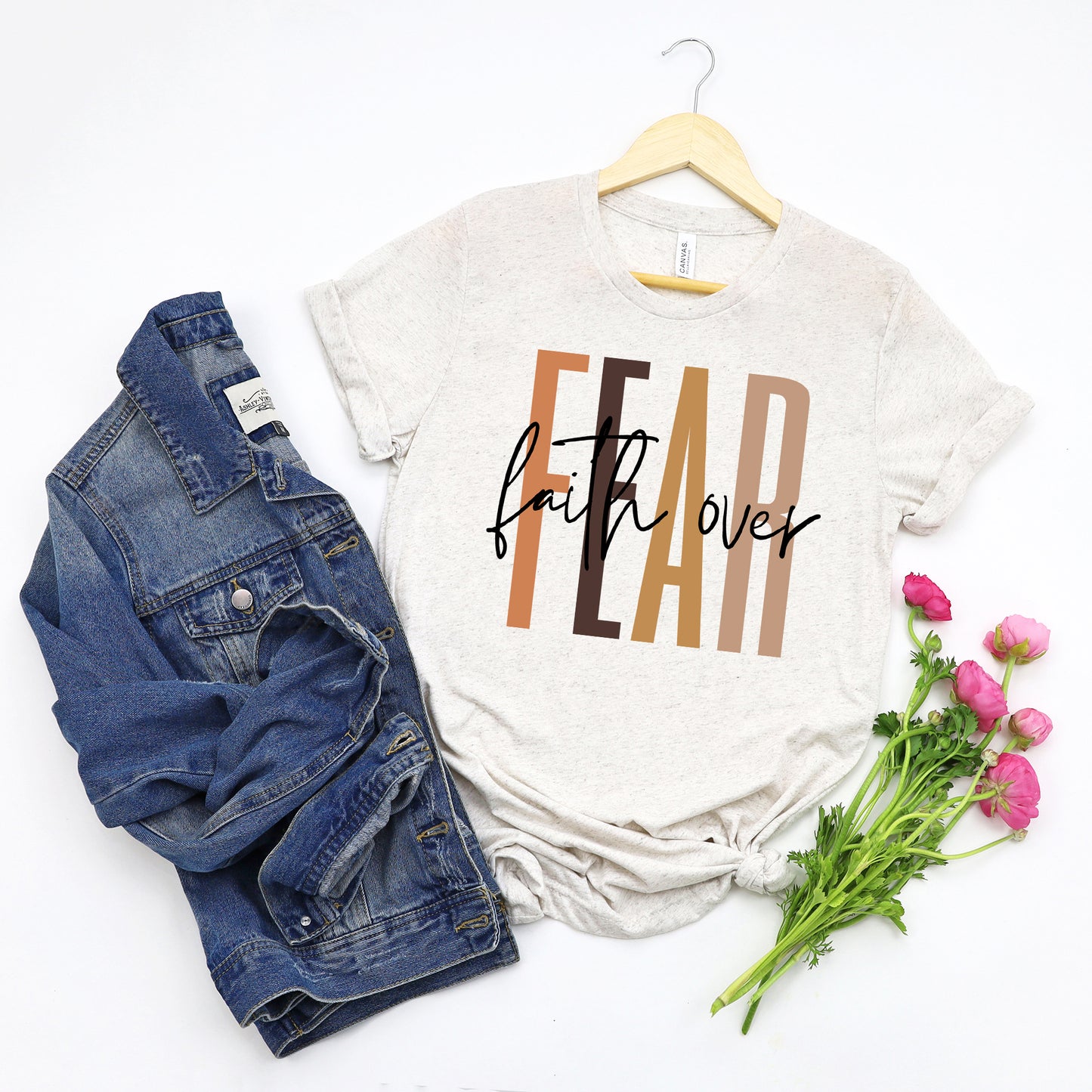 Faith Over Fear Cursive | Short Sleeve Crew Neck