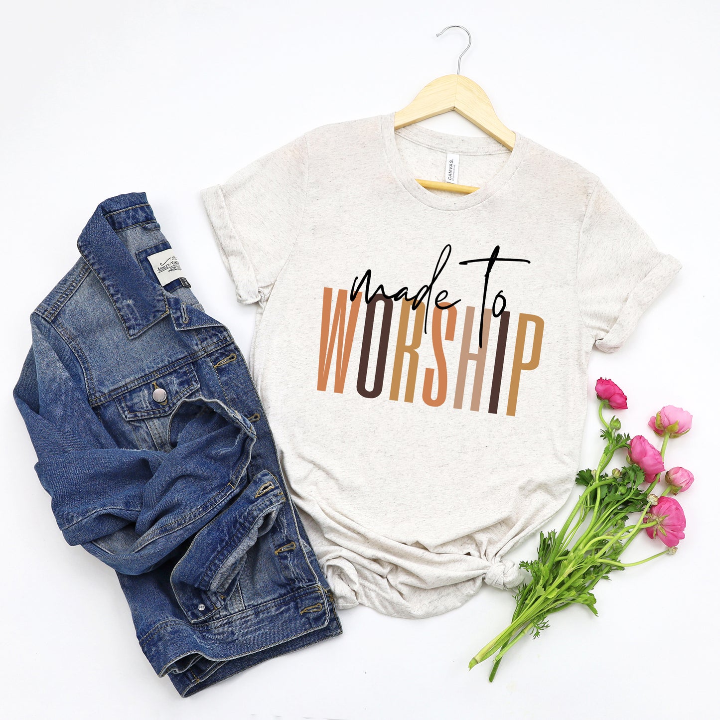 Made To Worship Cursive | Short Sleeve Crew Neck