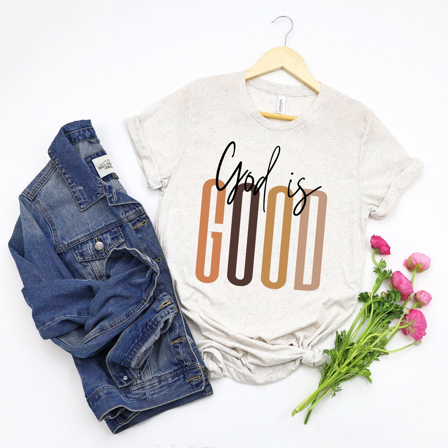 God is Good Cursive | Short Sleeve Crew Neck