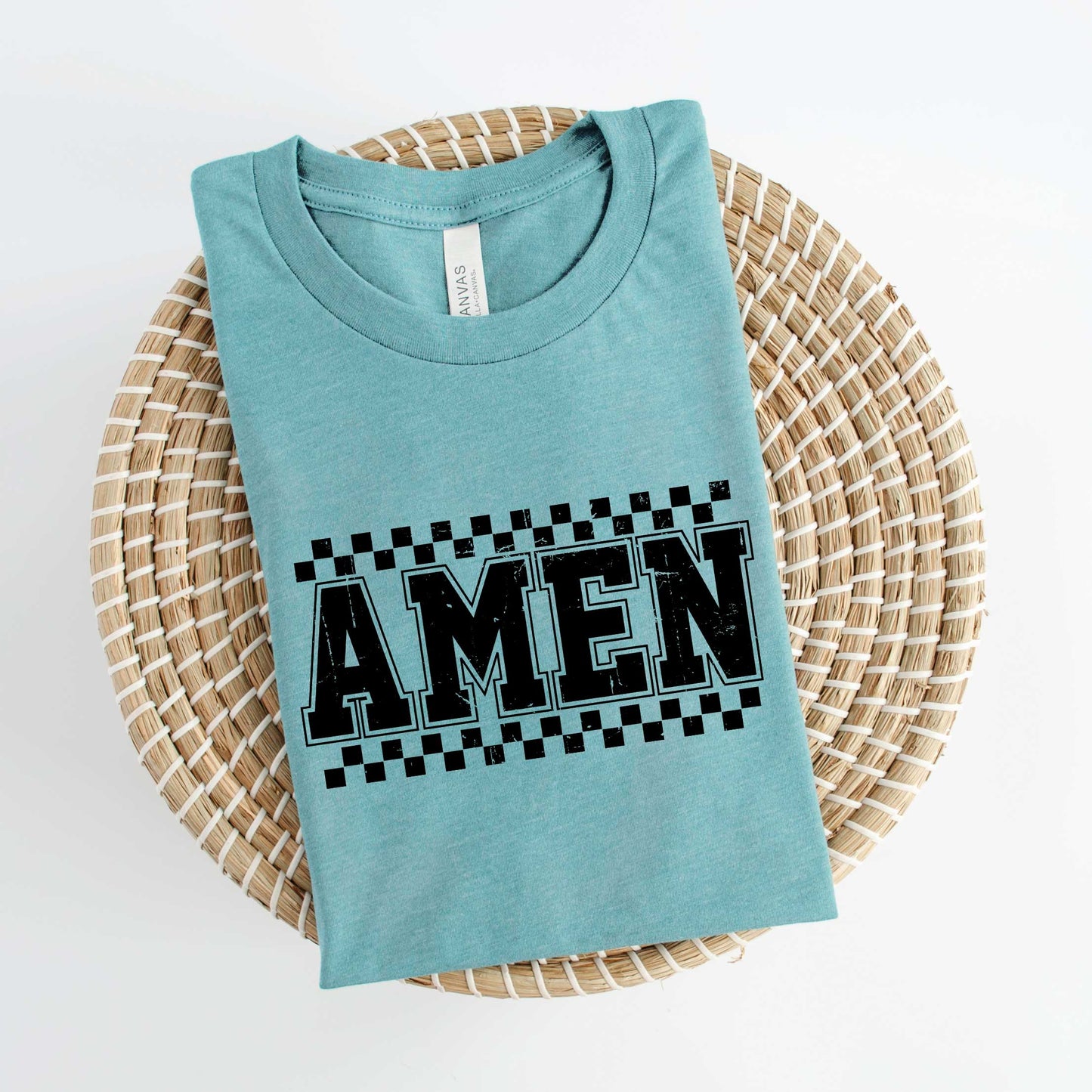 Amen Checkered | Short Sleeve Crew Neck