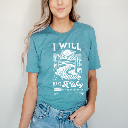 I Will Make A Way Cactus | Short Sleeve Crew Neck