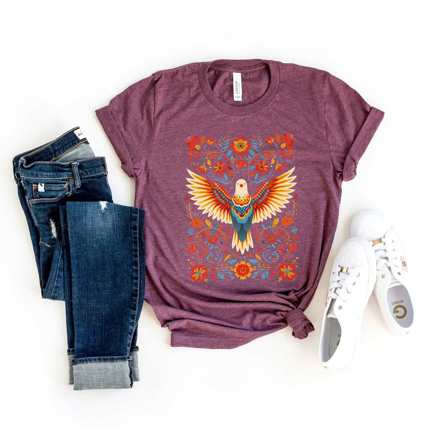 Holy Spirit Dove Floral | Short Sleeve Crew Neck