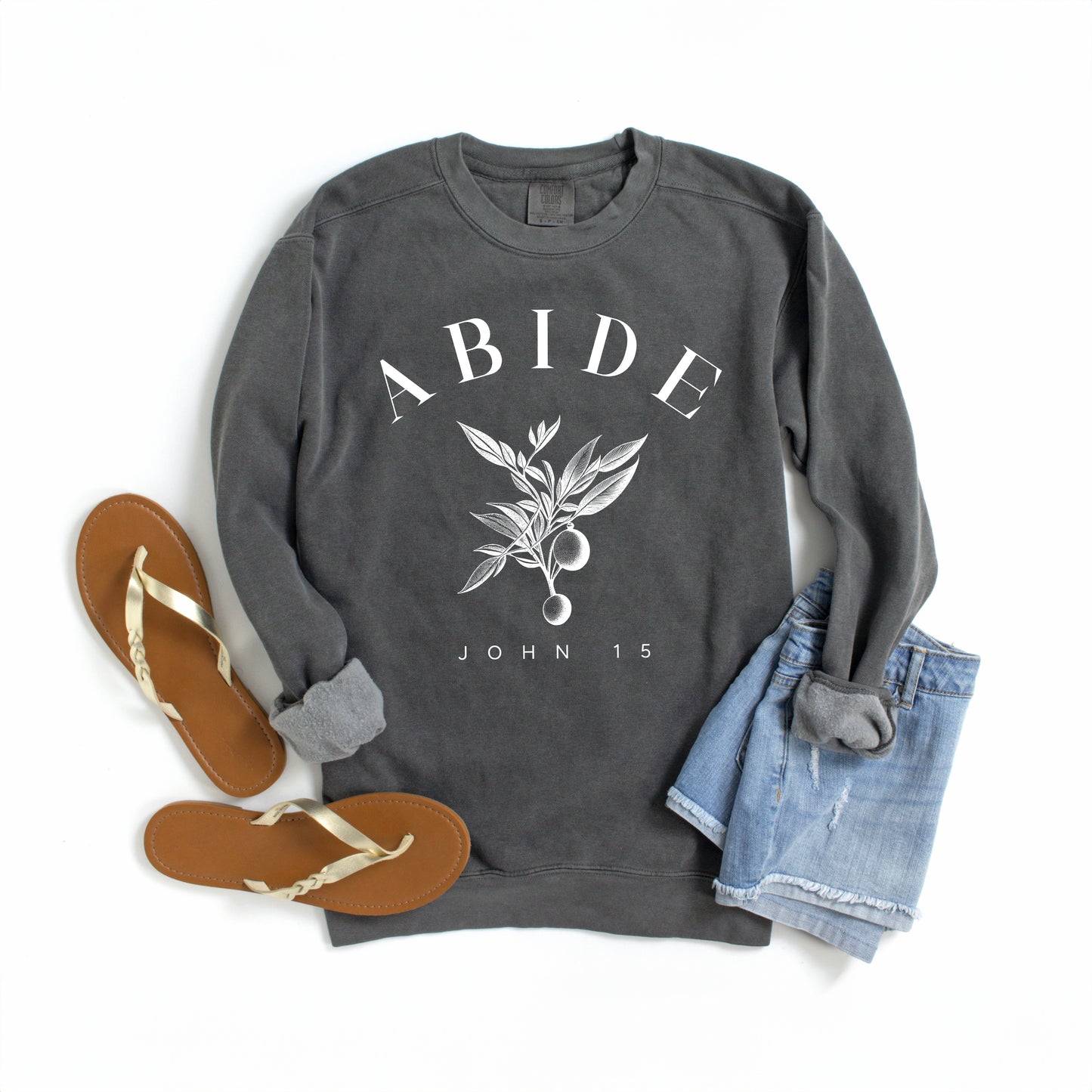 Abide Curved | Garment Dyed Sweatshirt