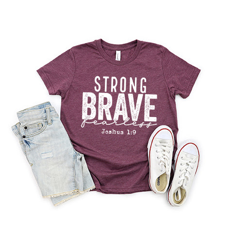 Strong Brave Fearless | Youth Short Sleeve Crew