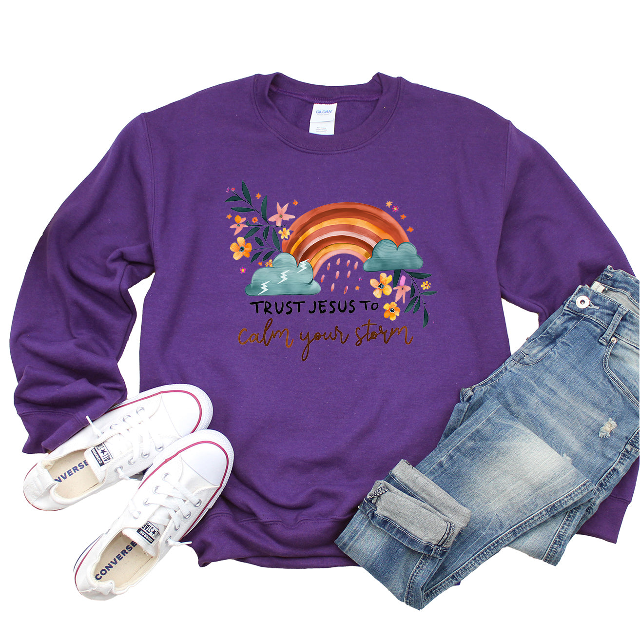 Trust Jesus Rainbow | Sweatshirt