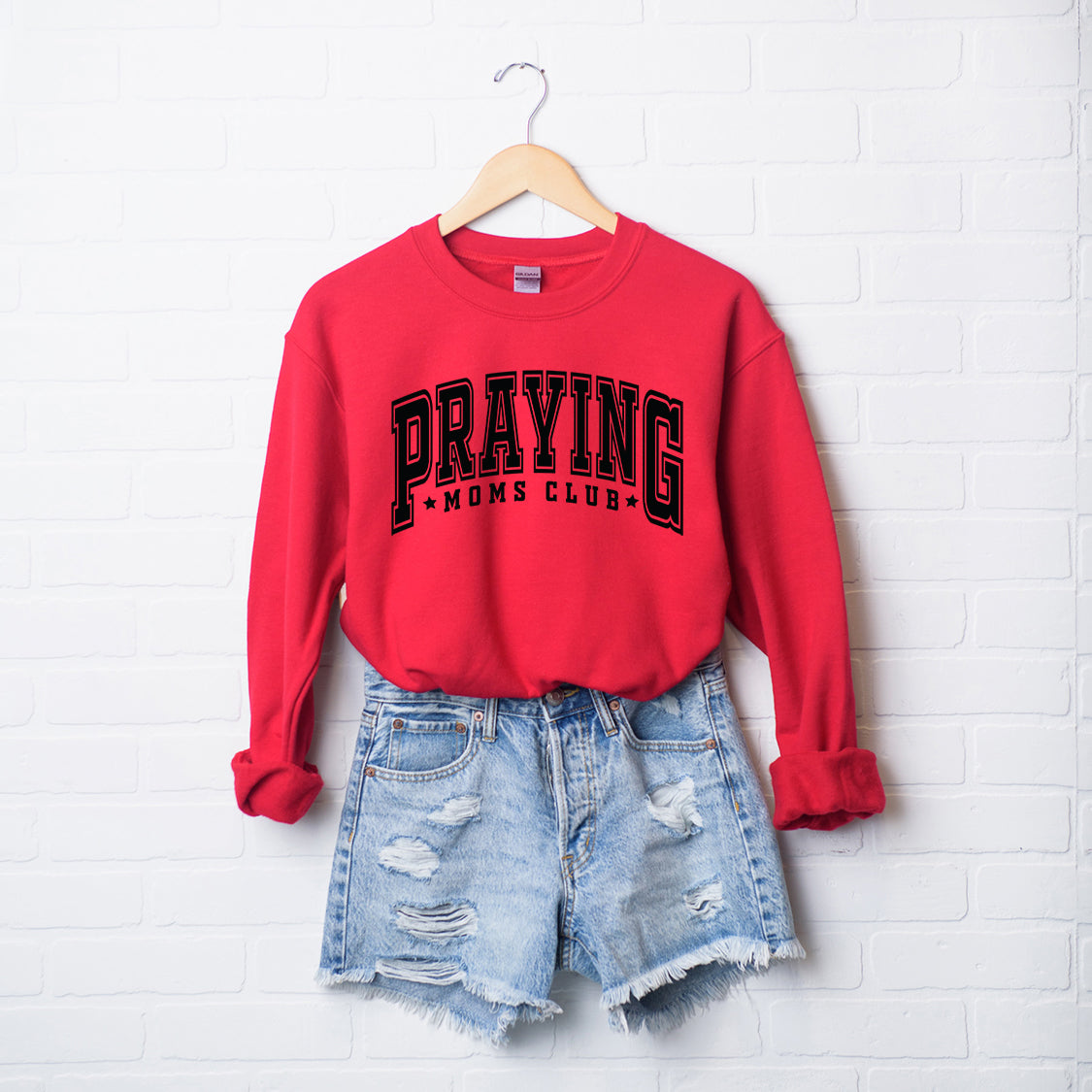 Praying Moms Club Varsity | Graphic Sweatshirt