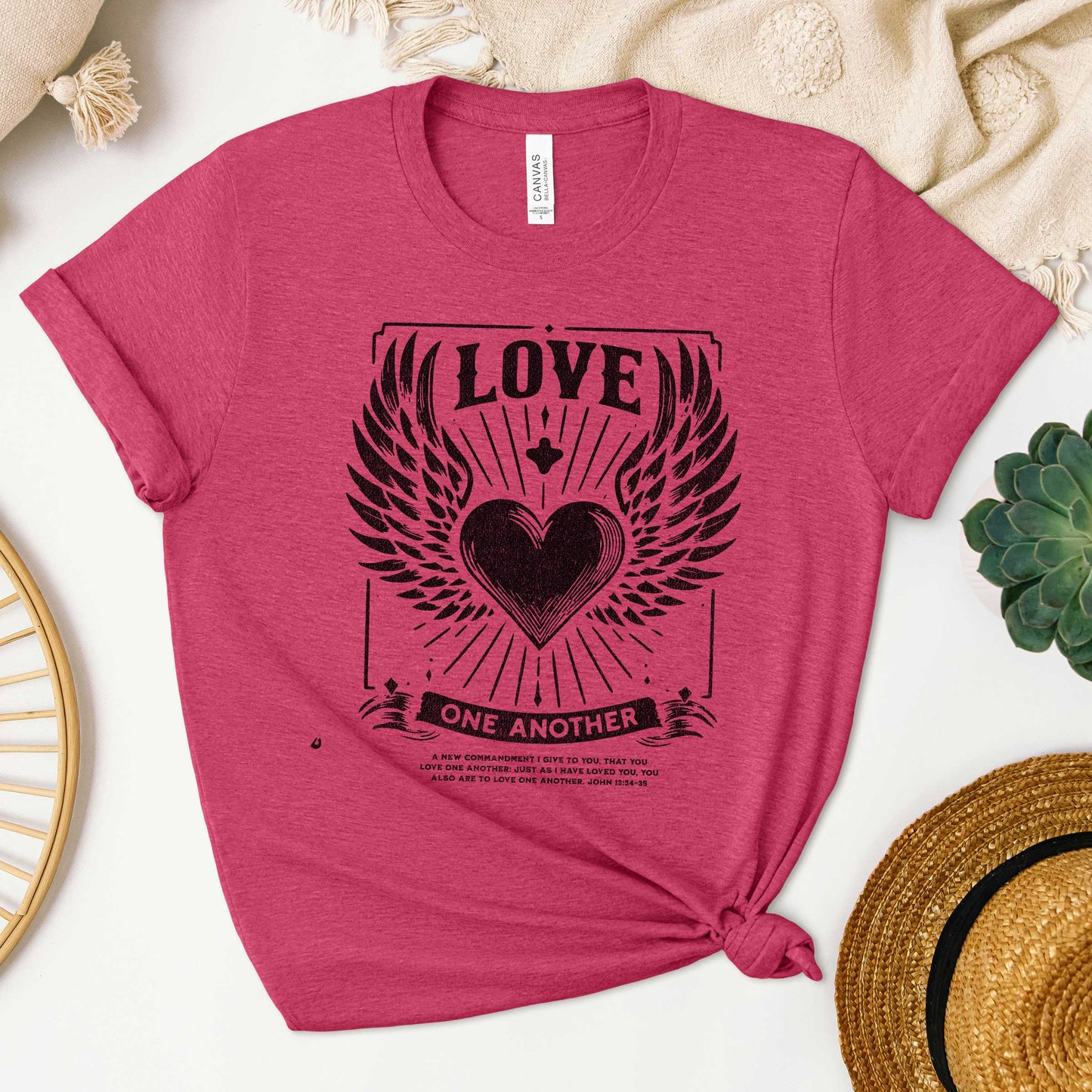 Love One Another Wings | Short Sleeve Crew Neck